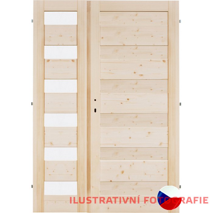 Interiérové dveře dvoukřídlé MODERN 6KS - Rozměr DV dveří: 160 cm, Orientace: levé otevíravé + pravé fix