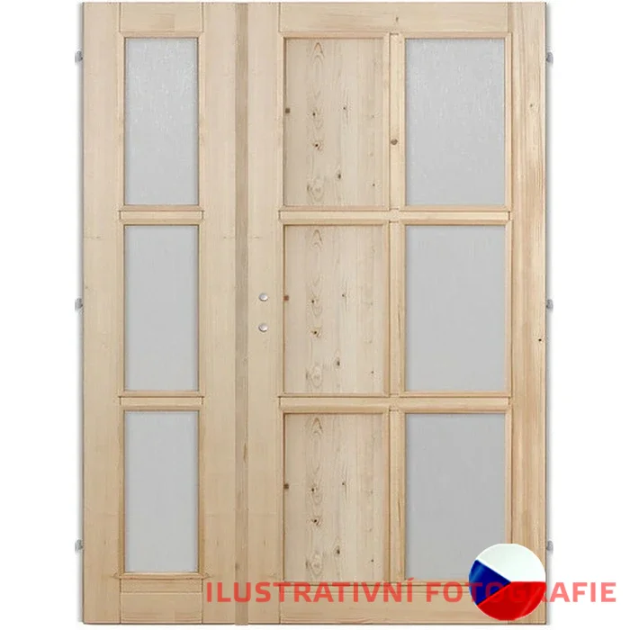 Interiérové dveře dvoukřídlé JASMÍNA G - Rozměr DV dveří: 160 cm, Orientace: levé otevíravé + pravé fix