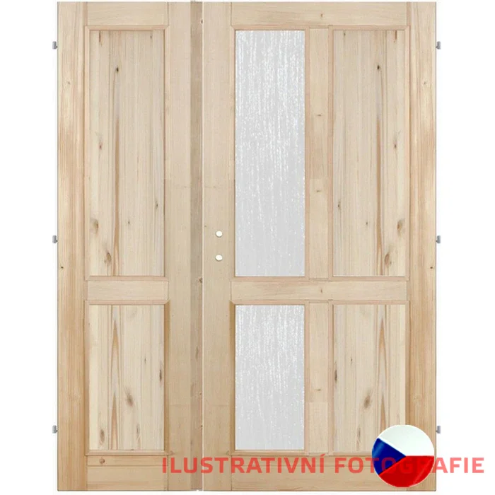 Interiérové dveře dvoukřídlé ELEGANT 2K2SK - Rozměr DV dveří: 125 cm , Orientace: pravé otevíravé + levé fix