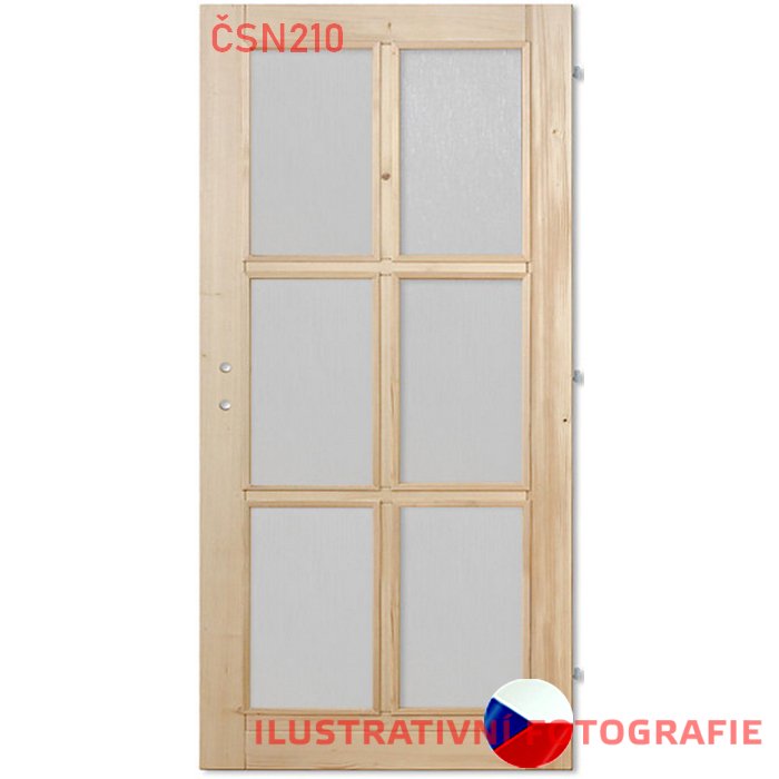 Interiérové dveře JASMÍNA 6S 210 cm - Rozměr dveří: 60, Orientace: Pravé