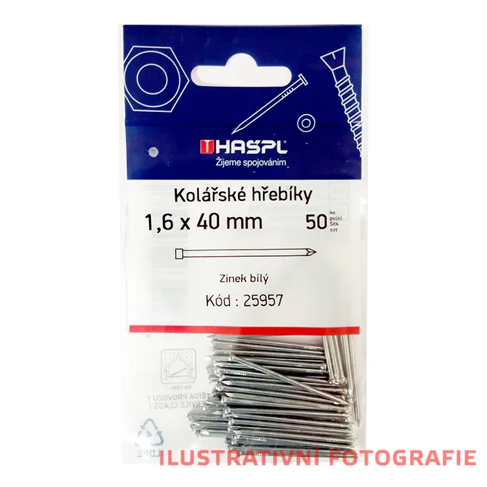 Kolářské hřebíky - Rozměr: 1,2 x 20 mm