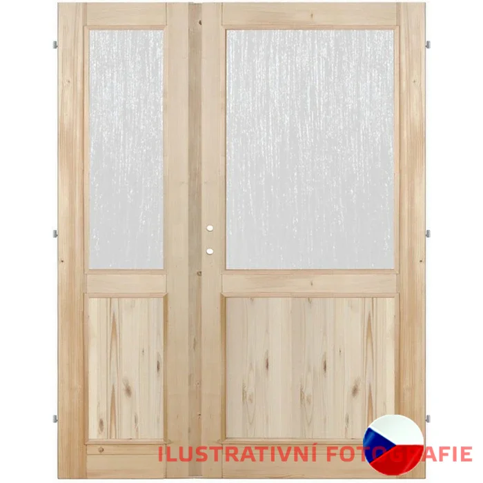 Interiérové dveře dvoukřídlé ORION 2S2K - Rozměr DV dveří: 125 cm , Orientace: pravé otevíravé + levé fix