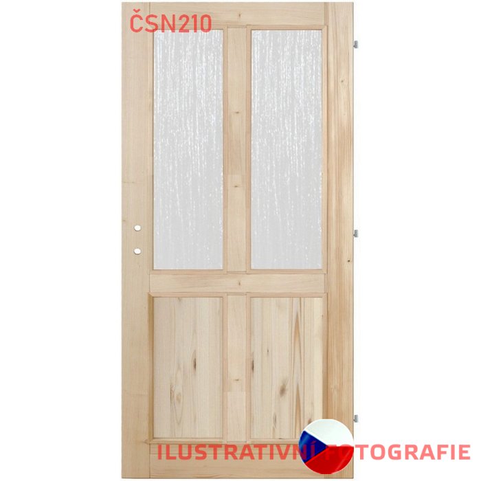 Interiérové dveře ELEGANT 2S2K 210 cm - Rozměr dveří: 60, Orientace: Levé