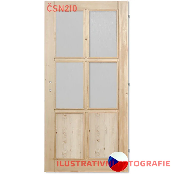 Interiérové dveře JASMÍNA 4S2K 210 cm - Rozměr dveří: 70, Orientace: Levé