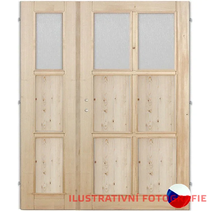 Interiérové dveře dvoukřídlé JASMÍNA C - Rozměr DV dveří: 125 cm , Orientace: pravé otevíravé + levé fix