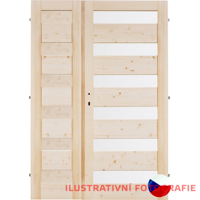 Interiérové dveře dvoukřídlé MODERN 6SK - Rozměr DV dveří: 160 cm, Orientace: levé otevíravé + pravé fix