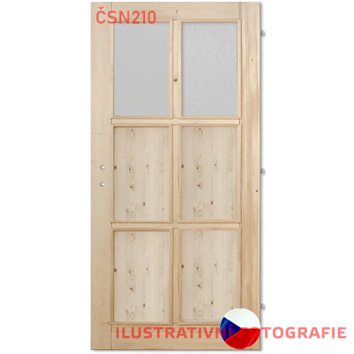 Interiérové dveře JASMÍNA 2S4K 210 cm - Rozměr dveří: 80, Orientace: Pravé