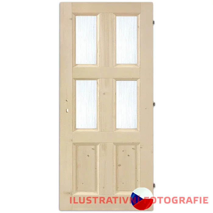 Interiérové dveře JASMÍNA LUX 4S2K - Rozměr dveří: 80, Orientace: Levé